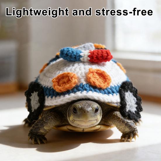 Yousheng Turtle Sweater Knitted Turtle Shell Costume Car Design Warm Outfit with Adjustable Rope Cute Apparel for Turtle Tortoise Photo Prop