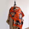 Зимний шарф женский цветочный принт кашемировые шали женские накидки толстые теплые буфанда пашмина палантин эшарп