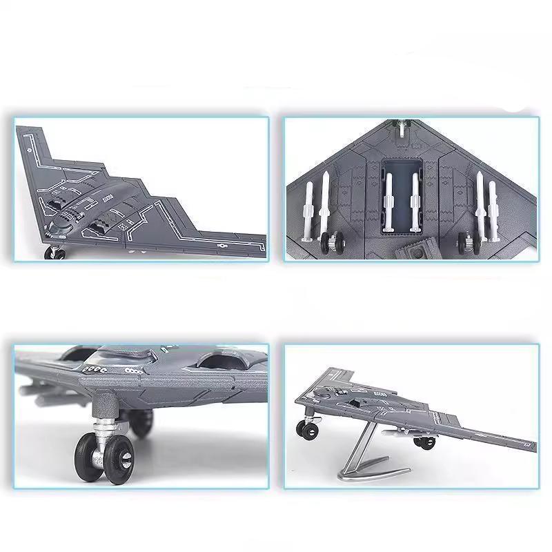 The B2 Ghost Stealth Bomber Fighter Model ABS 1:200 Creative Military Series Plane Building Blocks Toys for Kids Christmas Gift