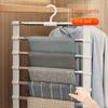1 Efficient and Reliable Space Saving Foldable Pants Hanger - Plastic Multi-layer Pants Organizer for Jeans, Leggings, Stainless Steel Strip