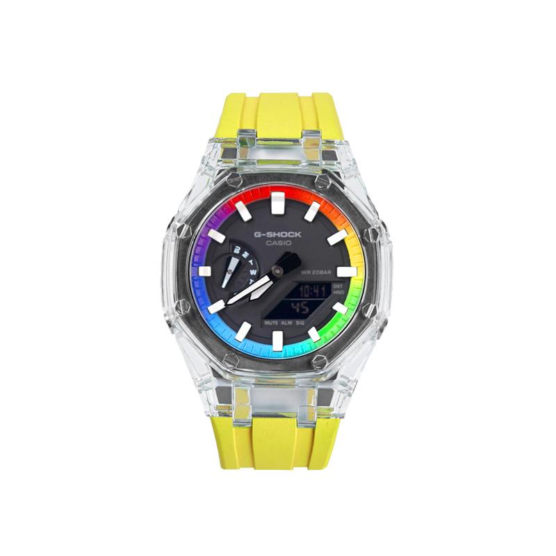 CASIO Unisex Liquid Crystal,Analog Dual Display Series 48.5mm Black Watch GA-2100-7A(Watch8--)