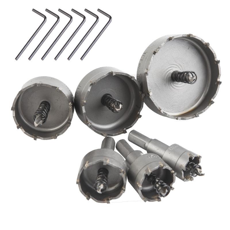 Набор из 6 предметов из цементированного карбида TCT, набор из 22–65 мм, открывалка для отверстий из нержавеющей стали