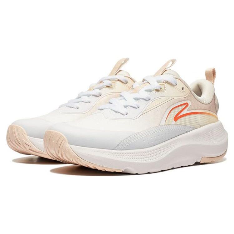 Li-Ning Soft Go Comfortable Versatile Non-Slip Wear-Resistant Low-Top Casual Shoes Women Sneakers White Apricot Gray AGLT180-2