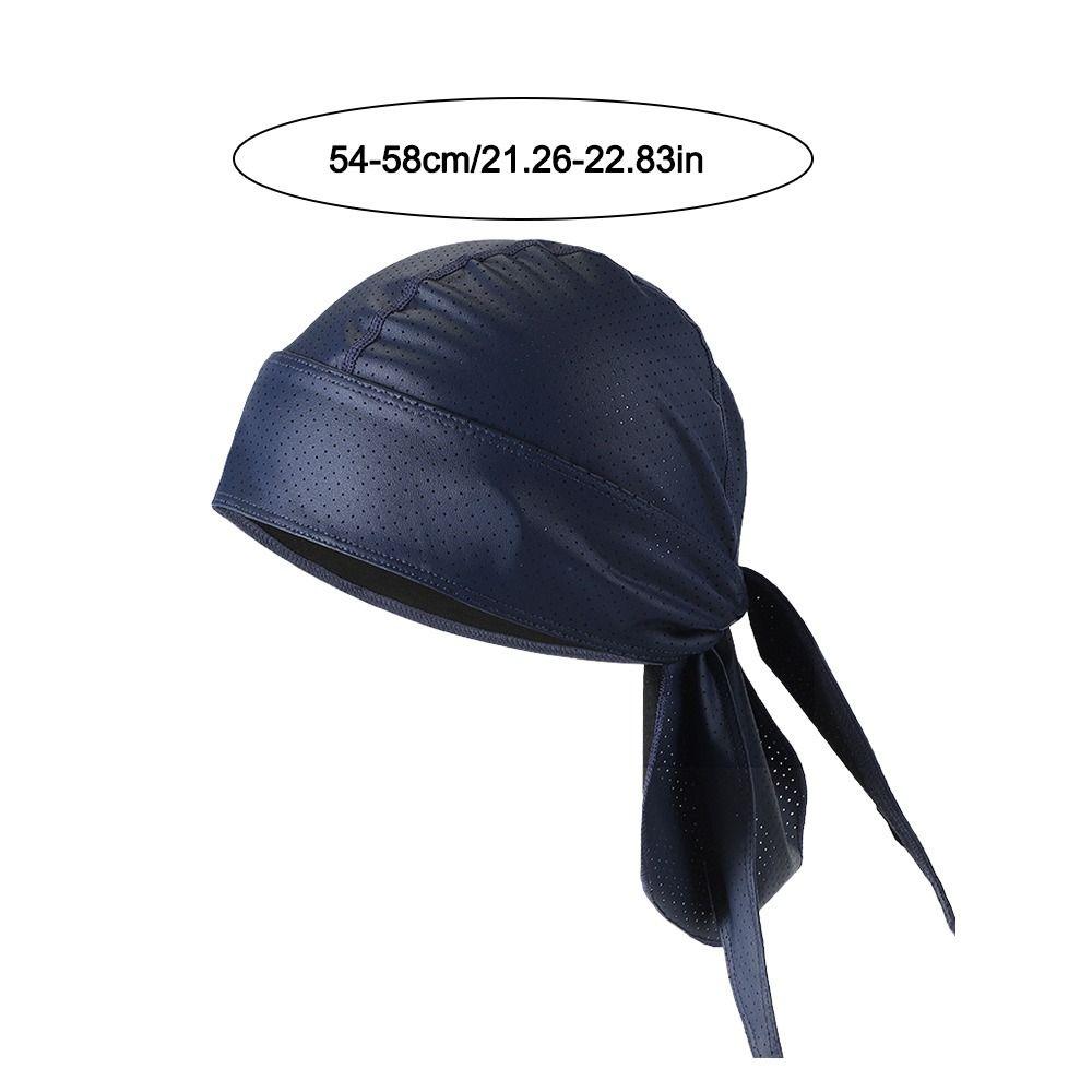 Quick Dry PU Durag Hip Hop Pirate Bandana Hat Fashion Turban Hijab Biker