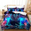Lion Bedding Animal Duvet Cover Set Queen King Size Lightning Lion Pattern Comforter Cover Polyester Duvet Cover 1/2 Pillowcases
