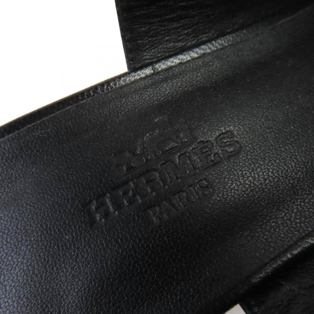 Great HERMES pumps Anfini Strap slingback leather black leather Women 36 Used