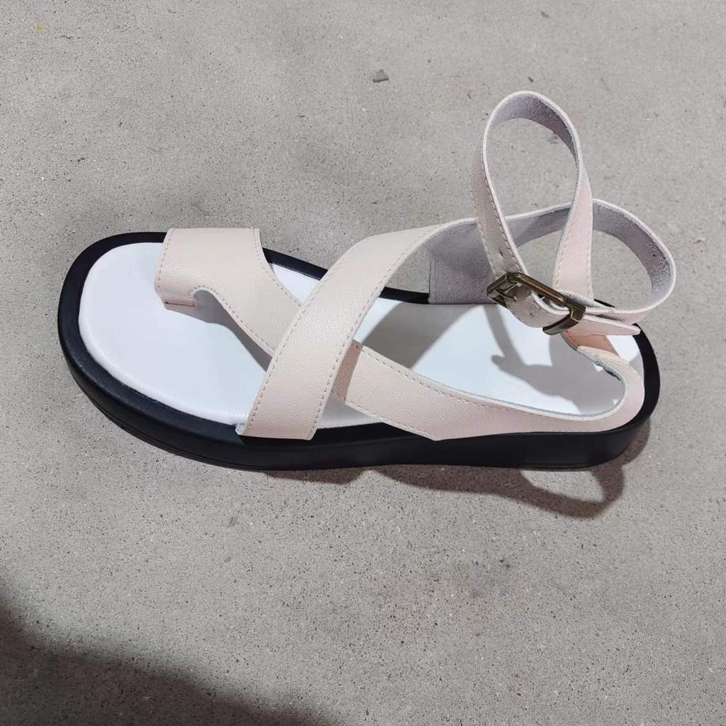 Women Summer Sandals 2024 New Genuine Leather Ladies Sandals Flat Fashion Sandals Women  Wedges Shoes for Women