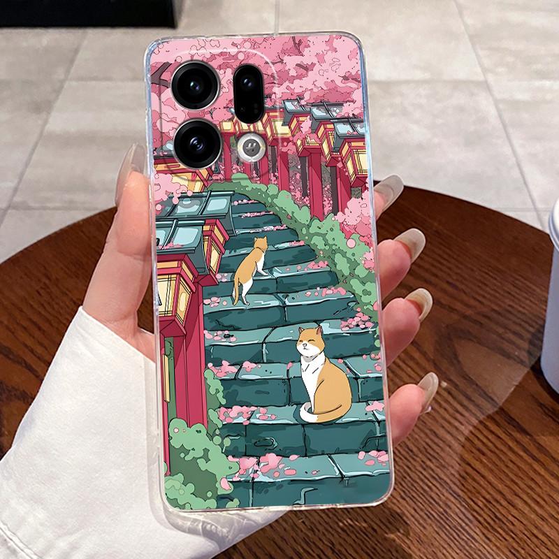 Casing For OPPO Find X9 / Find X9 Pro 5G Case Clear Soft Aesthetic Fashion Cute Cat Back Cover Transparent Silicone Phone Cases