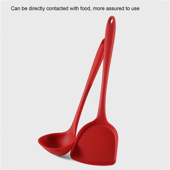 Spatula Non-stick Heat-resistant Silicone Flexible Colander Rice Scoop Handy Baking Scraper