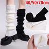 Leg Warmers 40/50/70cm Socks Female Knitted Warm Foot Cover White Black Warmer Lady Autumn Winter Crochet Sock Boot Cuffs
