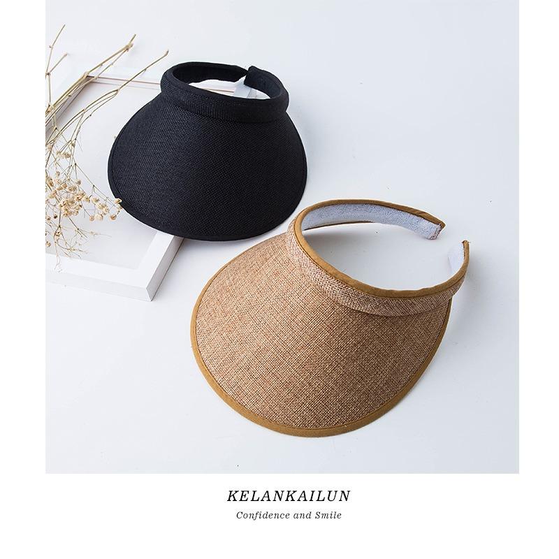 Солнечная шляпа с открытым верхом Солнечная шляпа Детская летняя защита лица Универсальная пляжная шляпа с большими полями Приморская уличная защита от солнца Соломенная шляпа