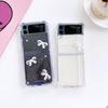 For Samsung Galaxy Z Flip 4 3 Case Transparent Glitter 3d Bow Clear Shockproof Hard Back Cover For Samsung Z Flip4 Zflip3 Case
