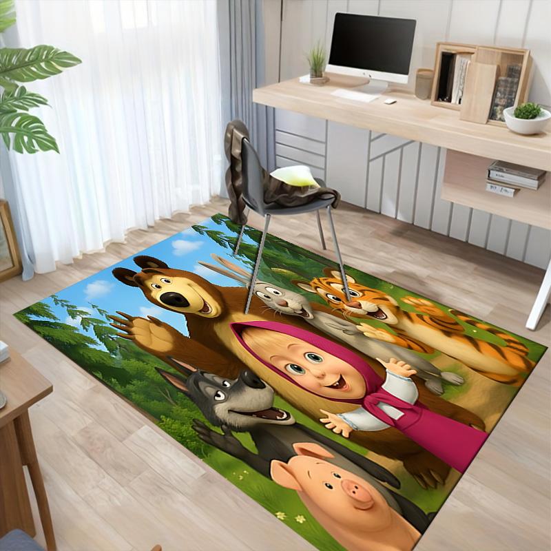 Forest Friends Adventure Carpet For Playroom Bedroom Living Room Sofa Home Decorkids Game Area Rug Nonslip Floor Mat