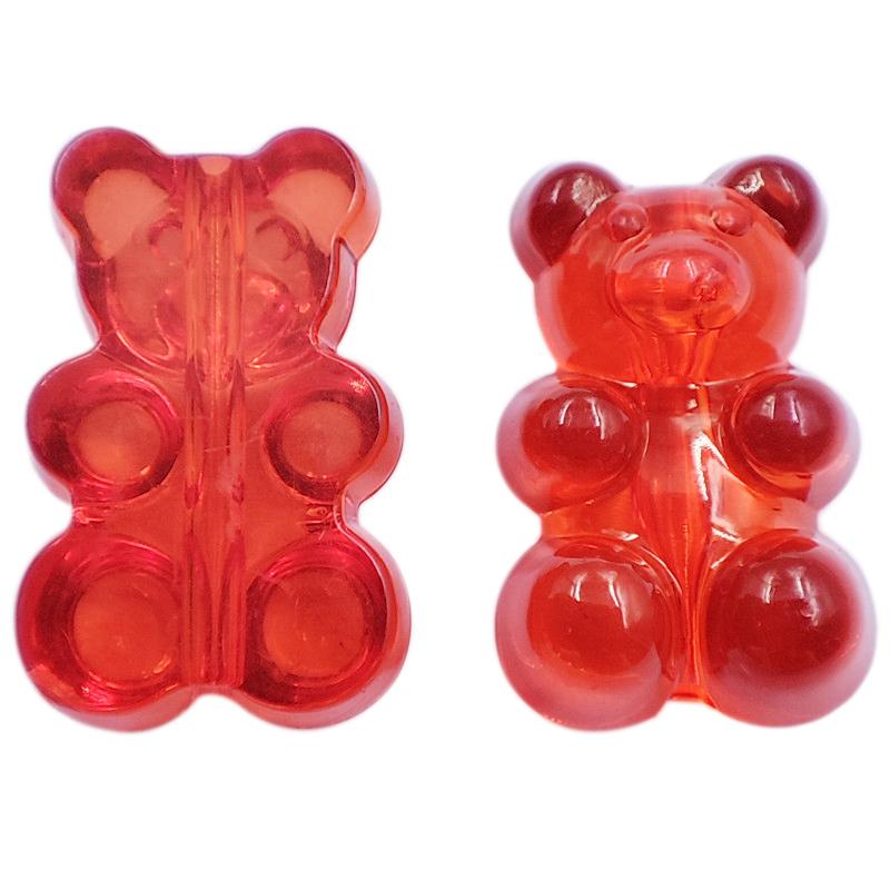 Home Party Supplies Transparent Bear Pendant Candy Color 50Pcs 19*12mm Handing Craft For Jewelry Making DIY Accessories Necklace Bracelet
