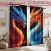 1pc 2D flat Photography Backdrop Background cloth Fiery Blue Dragons 100% Polyester Birthday Party Perfect for New Year