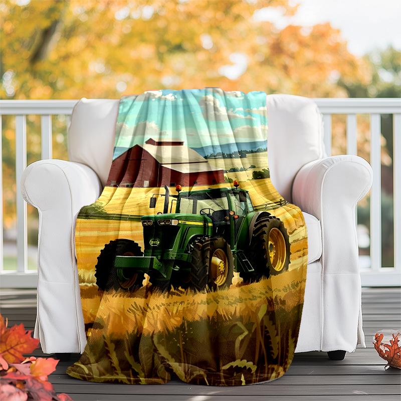 Truck Theme Printed Blanket - Perfect for Couch, Bed, Travel & Outdoor Use | Machine Washable, Cozy & Durable.