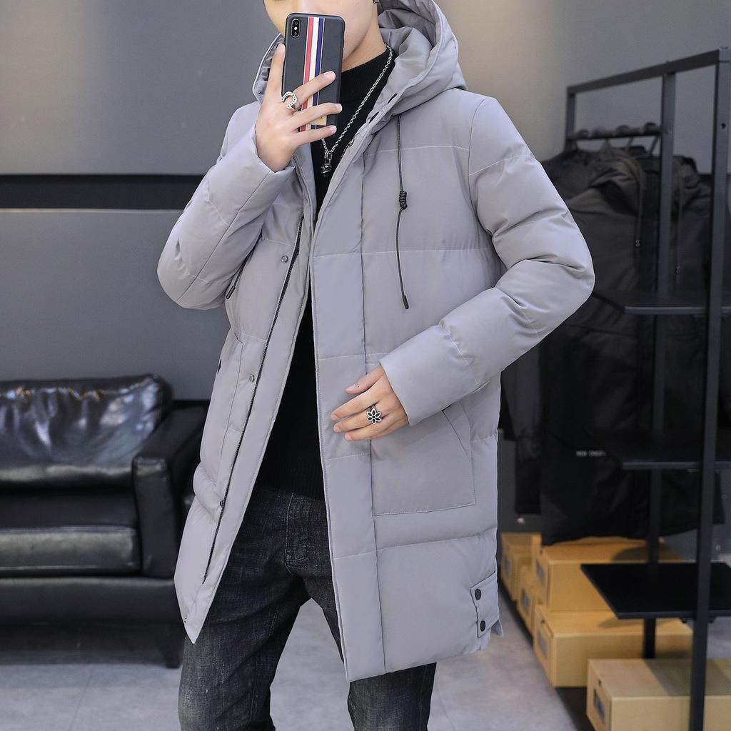 Men's Winter Coat Cotton Clothes Medium and Long Thickened Winter Clothes