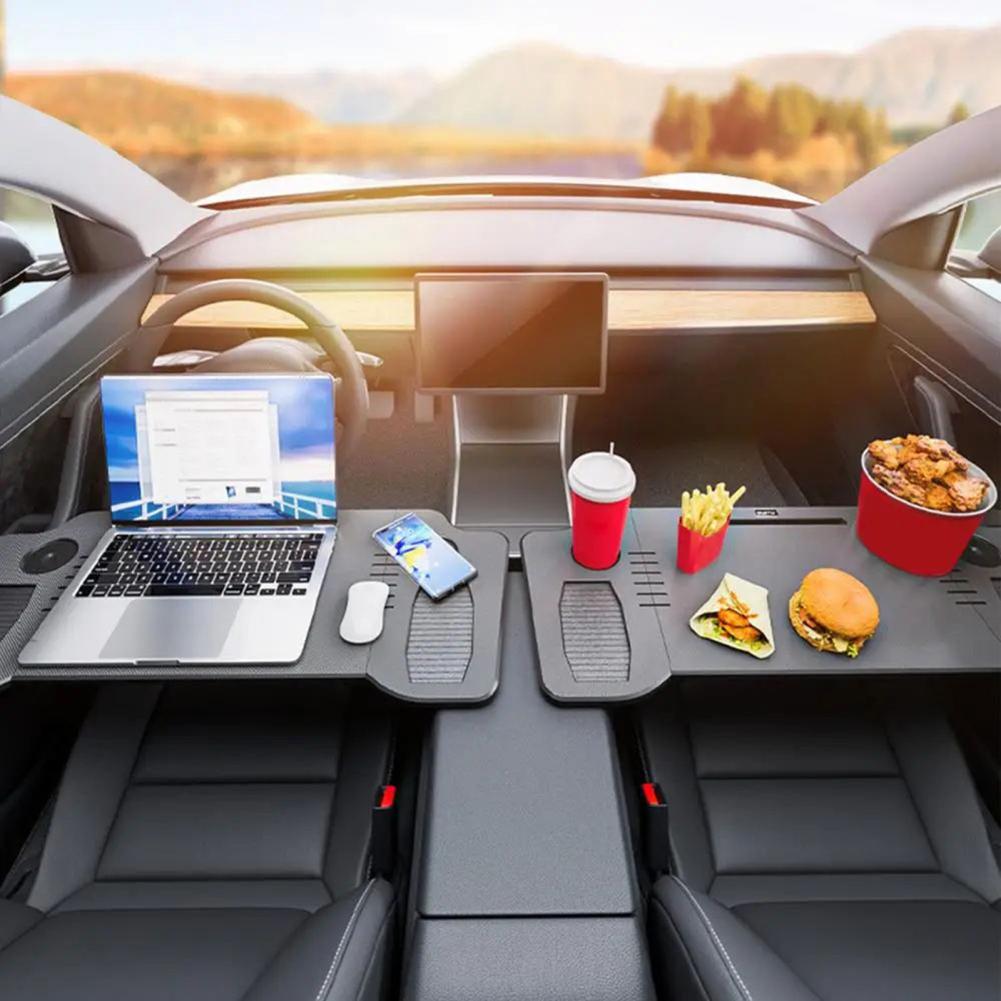 Foldable Car Tray Table For Laptop Anti-slip Eating Table Travel Tray Compatible For Model Y / Model 3 Accessories