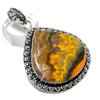 Bumblebee Jasper Gemstone Handmade 925 Sterling Silver Gift Pendant 2.36" e5J61