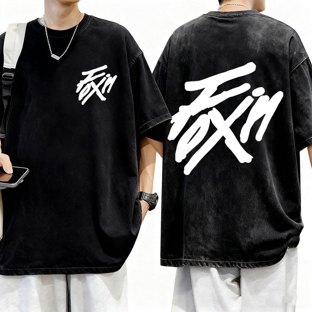 Washed Vintage Kpop ATEEZ "FlX ON" Merch T-shirt Men Women Korean Fashion Trend T Shirts Men's Casual Oversized Cotton T-shirts