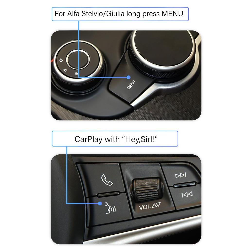 Sinairyu Беспроводной CarPlay Android Auto DAB DVR HDMI Mirror Link совместим с Alfa Romeo Giulia Stelvio 2017-2019