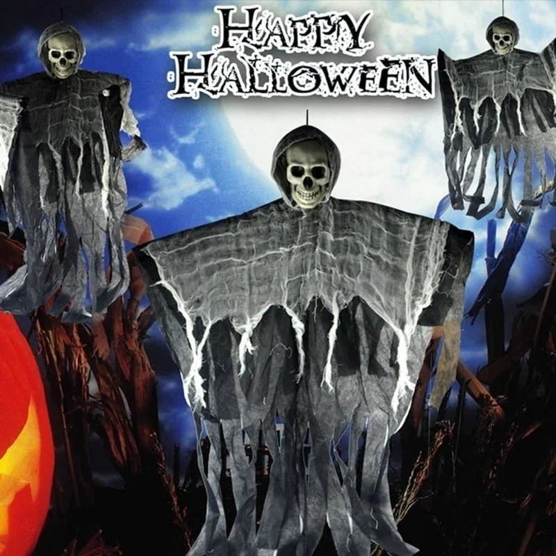 100см Хэллоуин Подвесной Призрак Дом с Привидениями Подвесной Мрачный Жнец Ужас Реквизит Дом Дверь Бар Клуб Хэллоуин Украшения