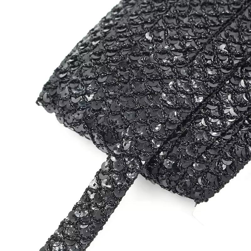 2/5/10M Sequin Lace Braided Band Decoration Ribbon for Clothes Not Elastic Trim Cosplay Dance Dress Wedding Sewing Accessories