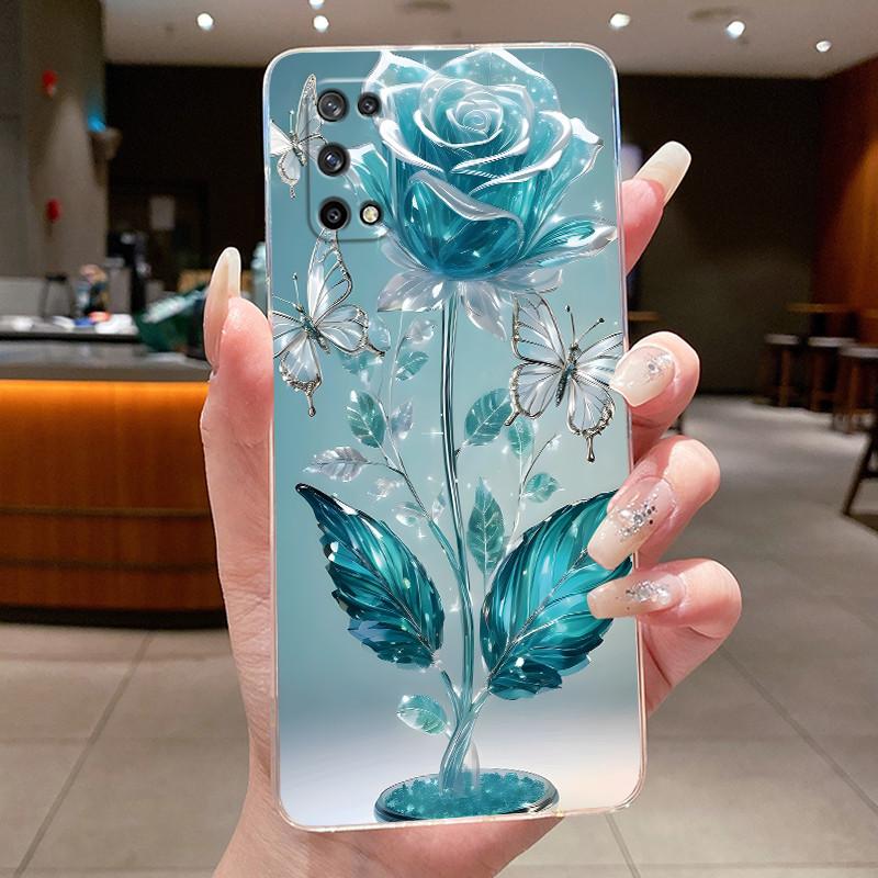 For Realme 7 5G Case Realme7 5G Phone Case OPPO K7X Realme V5 Q2 Cases Pretty Butterfly Flower Transparent Soft Silicone Cover