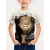Children's Clothing Summer Boys Clothes Fashion Round Neck Boys T-Shirt Beast Children Top Animal Lion Children Graphic T Shirts