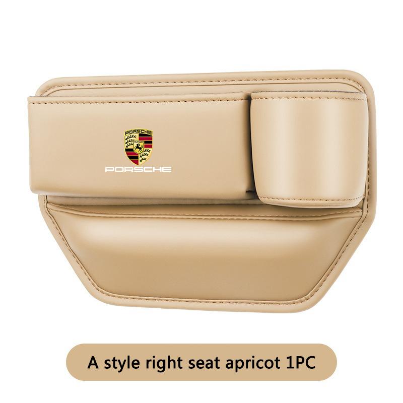 Leather Car Seat Gap Storage Box Water Cup Phone Brace Auto Accessories For Porsche Cayenne Panamera Macan 911 718 Taycan Cayman