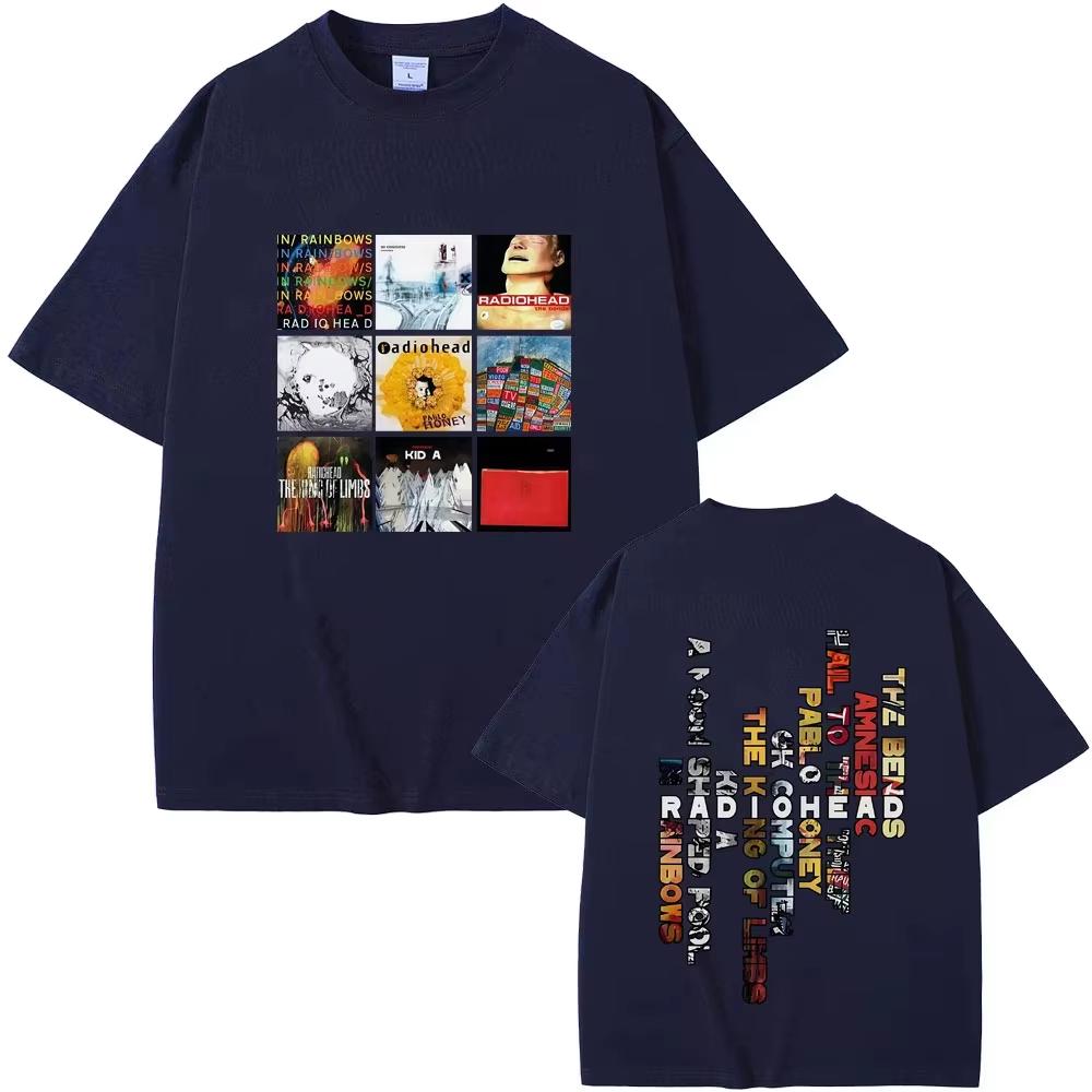Radiohead Band Cotton Unisexs ONeck Shirt Music Album Graphics Unisexs Summer Rock Gothic Hiphop High Quality Luxury TShirt