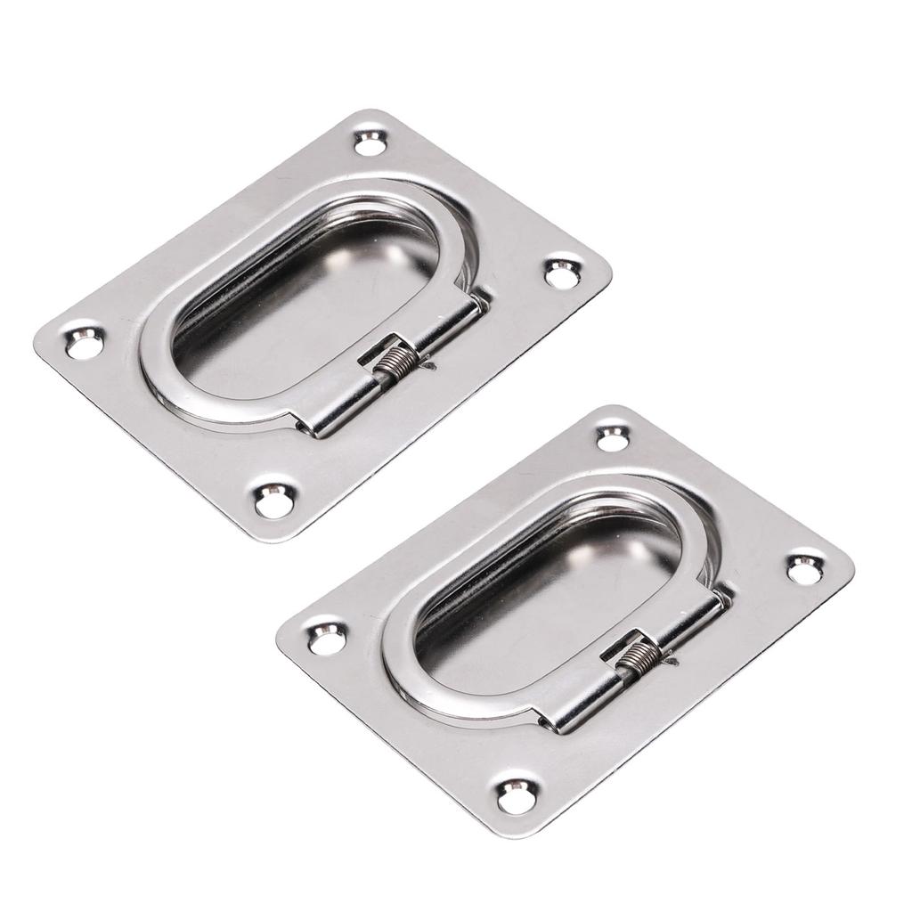 2Pcs 316 Stainless Steel Hatch Pull Handle Polished Finish Boat Lift Hatch Ring Handle for Marine
