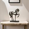 Horse Sculpture with Base Antique Bronze Rearing Statue Handcrafted for Equestrians,