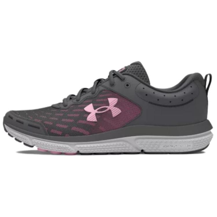 Under Armour Charged Assert 10 Comfortable Casual Low-Top Running Shoes Women Sneaker Gray Pink 3026179-108