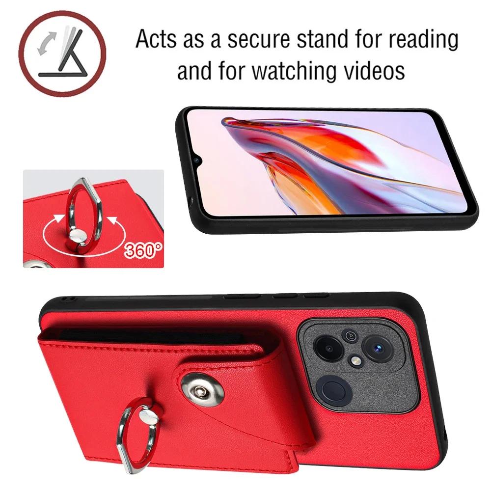 Кошелек Чехол из ПУ Кожи Для Redmi Note 13 Pro Plus 12 Turbo 12S 13C 12C 10C Xiaomi Poco C65 F6 F5 X6 X5 Слоты для Карт Чехол Coque