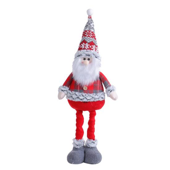 Рождественская плюшевая кукла с выдвижной ногой, стоящая игрушка Санта-Клаус, снеговик, олень, плюшевые игрушки для дома, праздничного стола, вечеринки