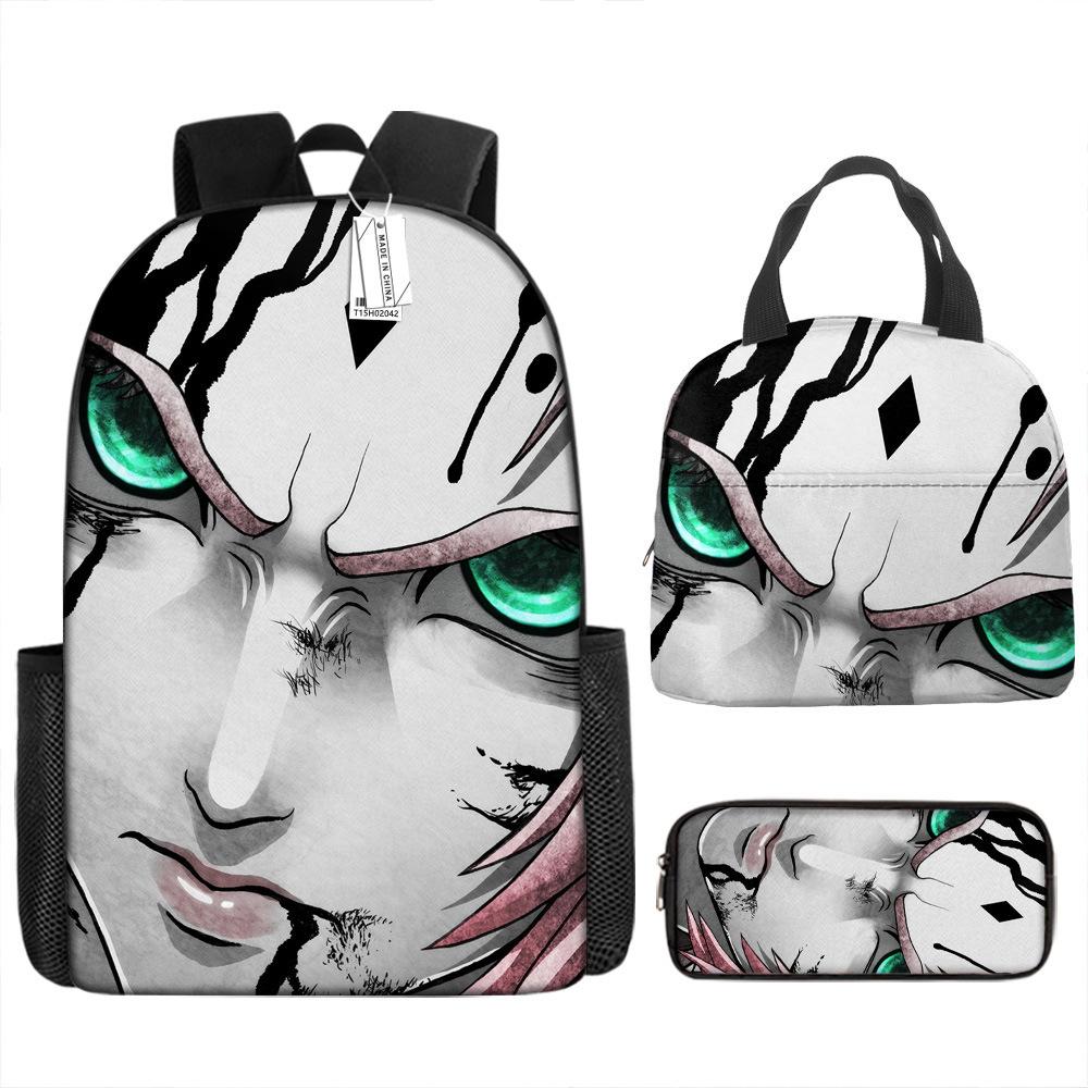 Рюкзак Наруто Рюкзак для начальной школы для мальчиков Рюкзак большой вместимости Сумка для ланча Пенал Набор из трех предметов