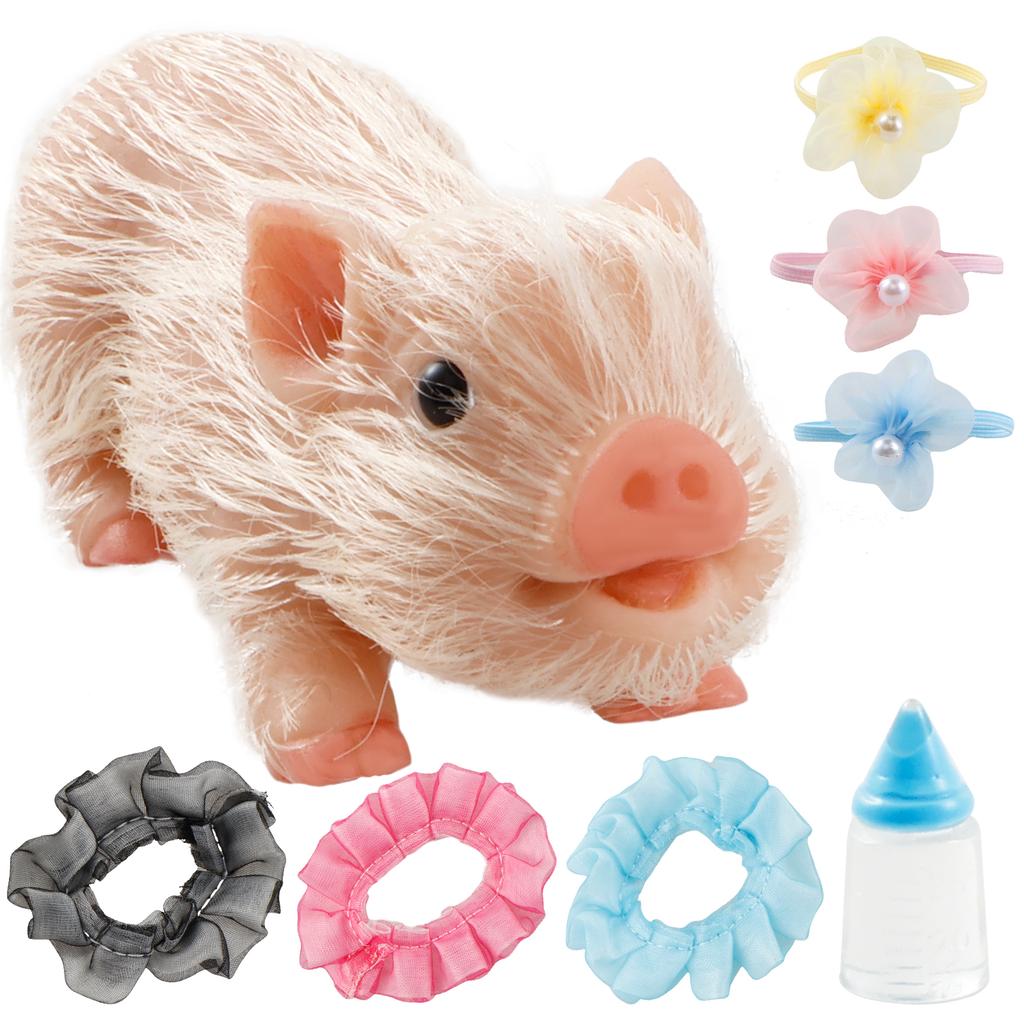 5-inch silicone mini pig soft and realistic hand feel fun decoration silicone pig doll children's gift