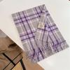 2024 Luxury Korean-Style Women's Wool Plaid Scarf - Warm, All-Season Shawl