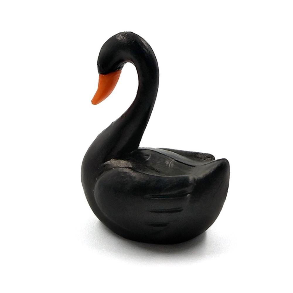 Micro Landscape Animals Statue Lover Birds Ornaments Black White Swan Miniature Love Ducks Figurine