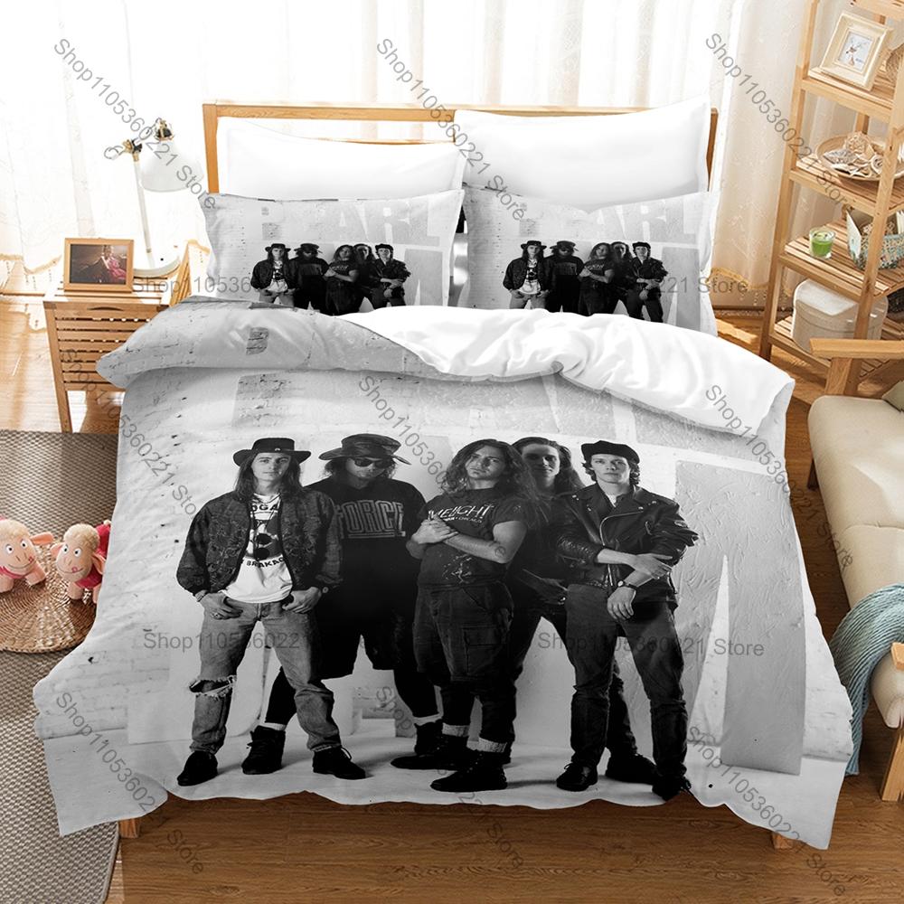 Pearl Jam Fan Merch Duvet Cover + 2 Pillowcases, Retro Band Pattern Soft Bedding Set Ideal Gift for Rock Lovers