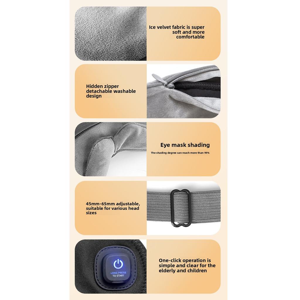 Heated Eye Cover 3 Level Heating Warm Compress USB Electric Eye Heating Pad Rechargeable for Home Travel Warm Eye Compress