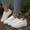 Мода Comemore Белые туфли Женские Весенне-осенние На плоской подошве Кожаные Кроссовки Повседневные На шнуровке Студенческий стиль Колледж Кеды Женские