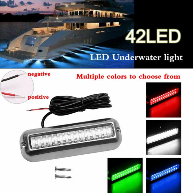 2 шт. 42LED 50 Вт подводные фонари 10-30 В постоянного тока водонепроницаемые лампы из нержавеющей стали с видимостью 90 градусов для