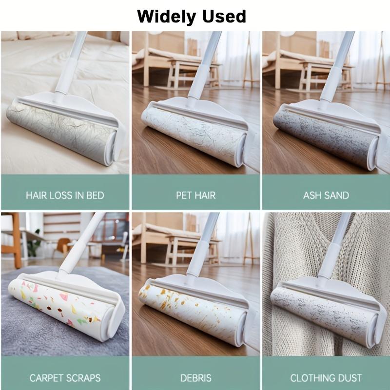 Ролик для удаления шерсти домашних животных с регулируемой длинной ручкой - 24 см - идеально подходит для диванов, ковров и домашних поверхностей, эффективно очищает шерсть домашних животных и пыль