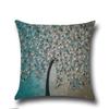 Elegant 3d Painted Tree Flowers Cotton Linen Cushion Cover For Home Decor