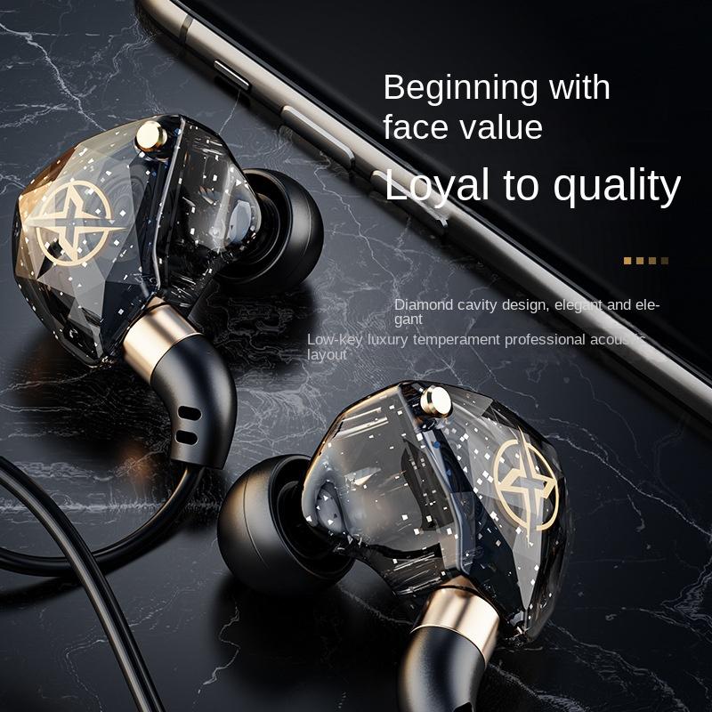 X6 Сабвуфер ушного типа для мобильного телефона Проводные наушники-вкладыши