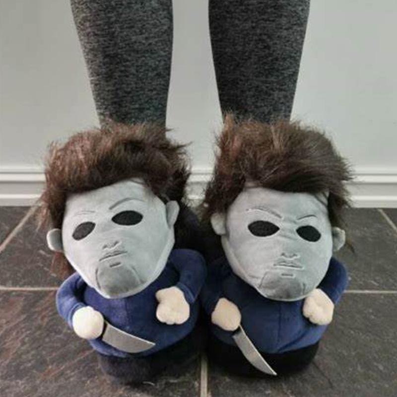 Anime Michael Myers Killer Plush Toys Horror Plushies Slippers Halloween Stuffed Dolls Decoration Pillow Peluche Birthday Gifts