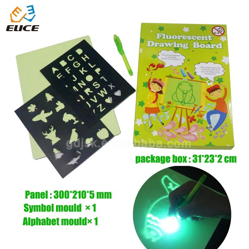 JSK A4 Glowing Magic LED Pen Writing Drawing Board New Technical Drawing Toys for Kids Night Vision Novelty Gifts