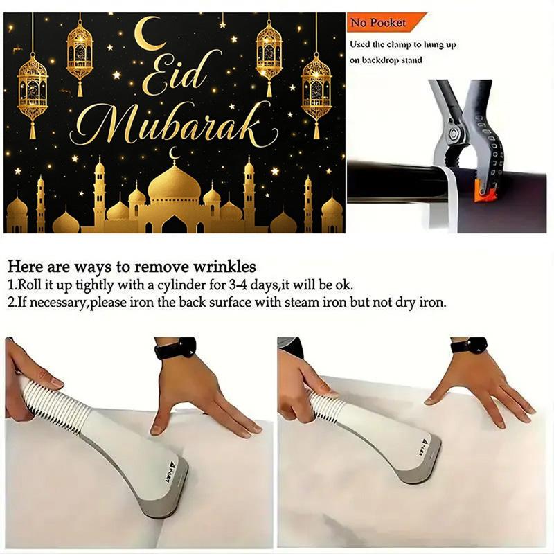 Фон для фотосъемки на праздник Ид аль-Адха с мечетью, фонарями, полумесяцем, для помещений и улицы, свадеб, дней рождения и исламских праздников, настенного искусства